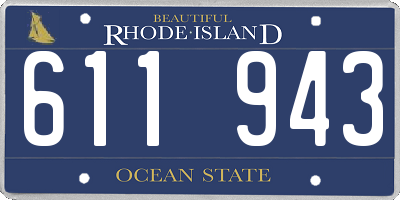 RI license plate 611943