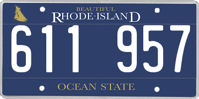 RI license plate 611957