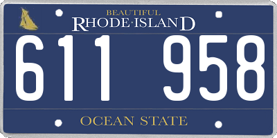 RI license plate 611958