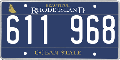 RI license plate 611968