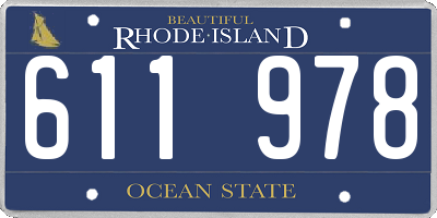 RI license plate 611978