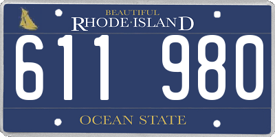 RI license plate 611980