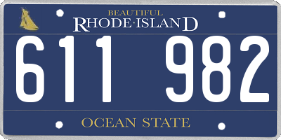 RI license plate 611982