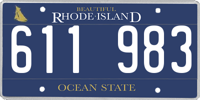 RI license plate 611983