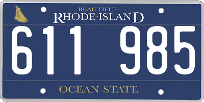 RI license plate 611985