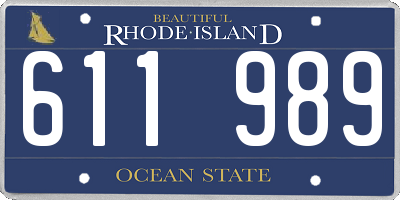 RI license plate 611989