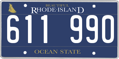 RI license plate 611990
