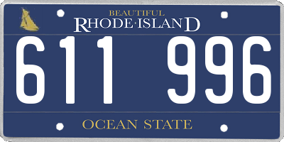 RI license plate 611996