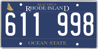 RI license plate 611998