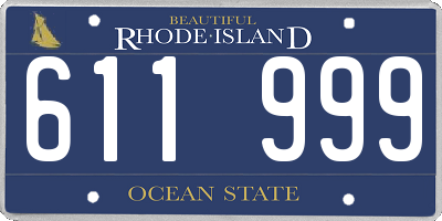RI license plate 611999