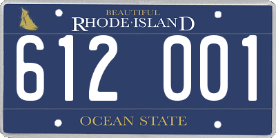 RI license plate 612001