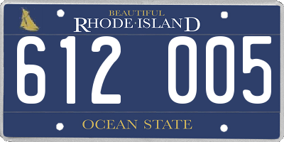 RI license plate 612005