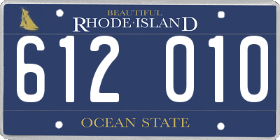 RI license plate 612010