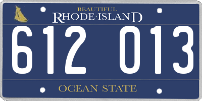 RI license plate 612013