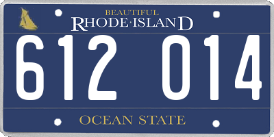 RI license plate 612014
