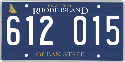 RI license plate 612015