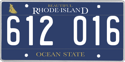 RI license plate 612016