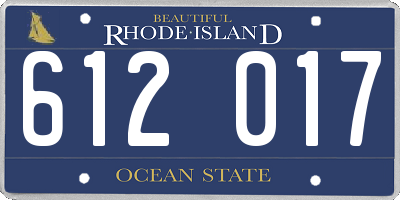 RI license plate 612017