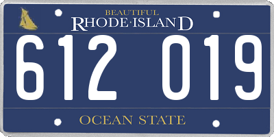 RI license plate 612019