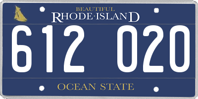 RI license plate 612020