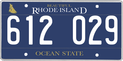 RI license plate 612029