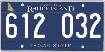 RI license plate 612032
