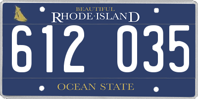 RI license plate 612035