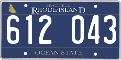 RI license plate 612043