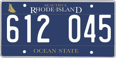 RI license plate 612045