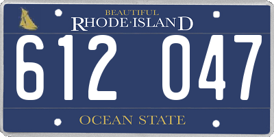 RI license plate 612047
