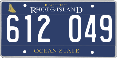 RI license plate 612049