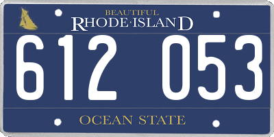 RI license plate 612053