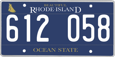 RI license plate 612058