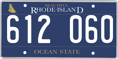 RI license plate 612060