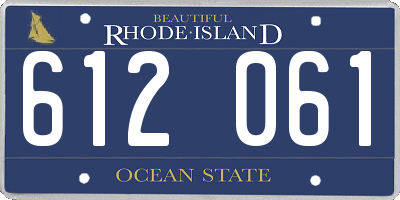 RI license plate 612061