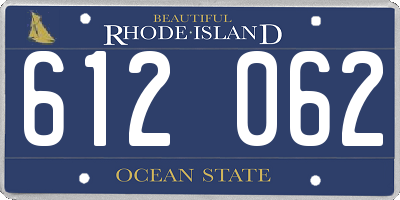 RI license plate 612062