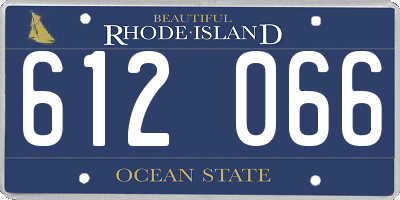 RI license plate 612066