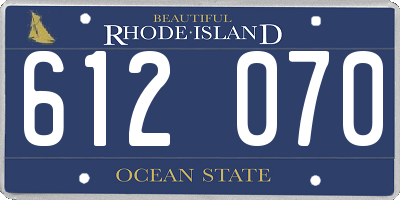 RI license plate 612070