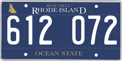RI license plate 612072