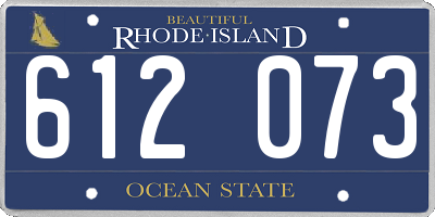 RI license plate 612073