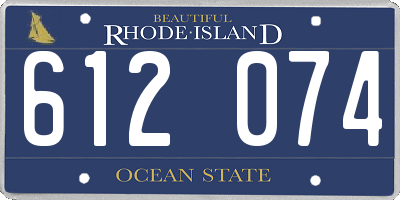 RI license plate 612074