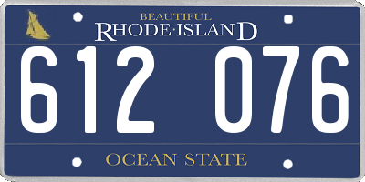 RI license plate 612076