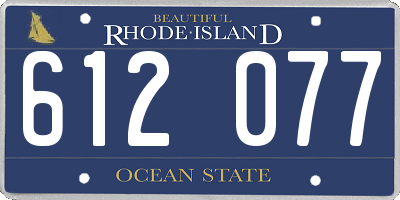 RI license plate 612077