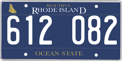 RI license plate 612082