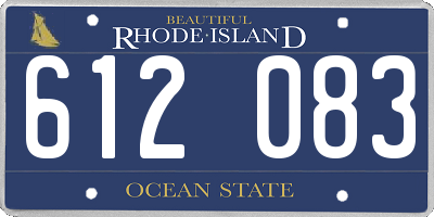 RI license plate 612083