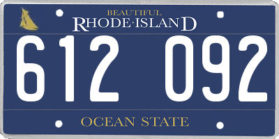 RI license plate 612092