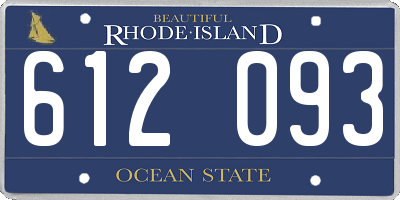 RI license plate 612093