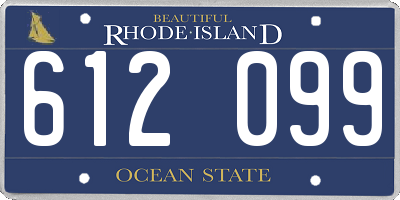 RI license plate 612099