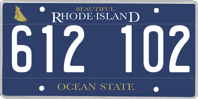 RI license plate 612102
