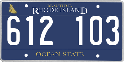 RI license plate 612103